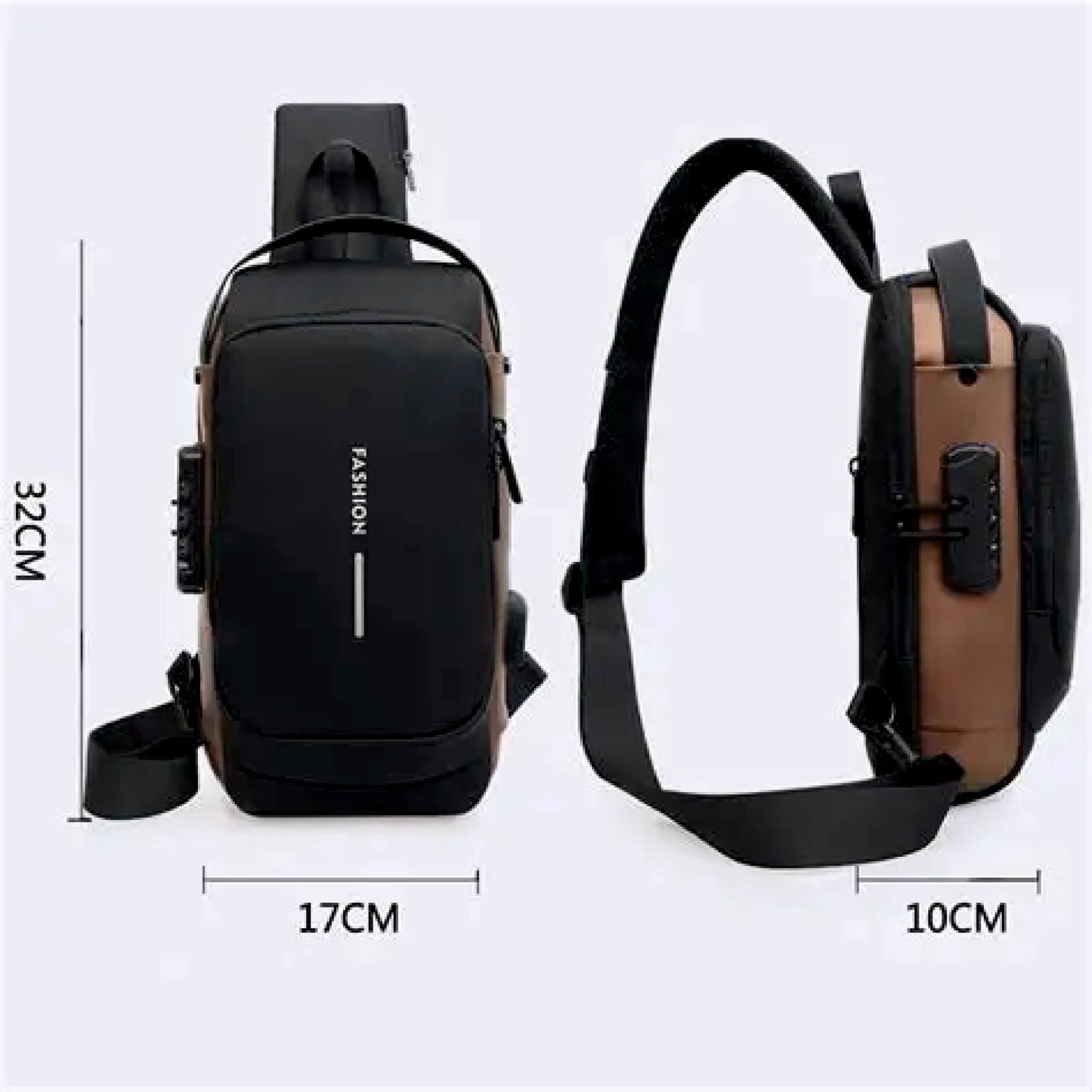 Waterproof Polyester Slim Unisex Crossbody Sling Bag Chest Backpack Men's Shoulder Bag, Leisure Travel Handbag, Hard Shell Anti-Theft Chest Bag