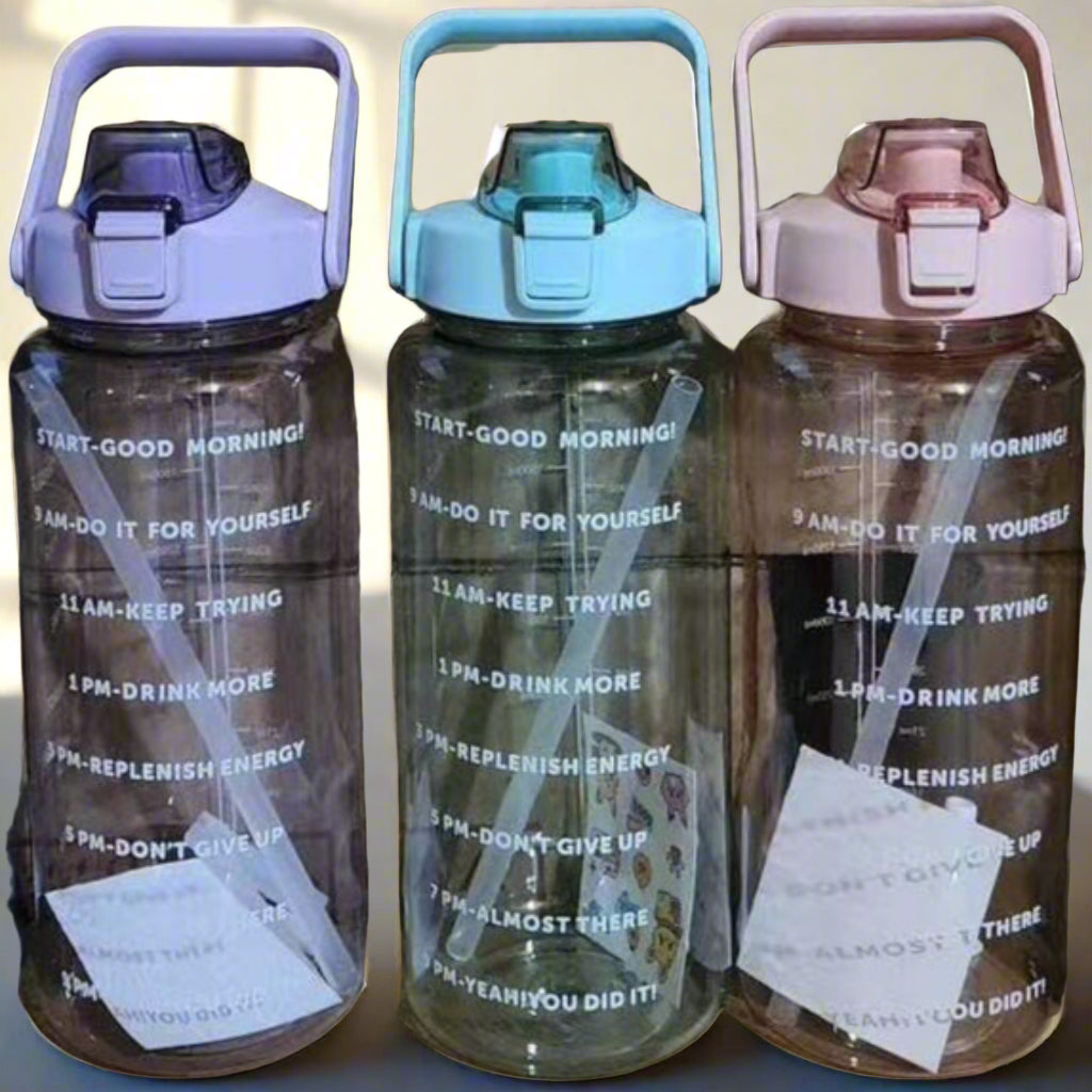 🧴 Motivational Water Bottle with Time Marker – 1 Liter